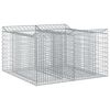 vidaXL Letto rialzato in gabbione 100 x 100 x 60 cm Acciaio zincato