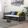 vidaXL Divano Letto con Materasso 90x200 cm Nero in Legno di Pino