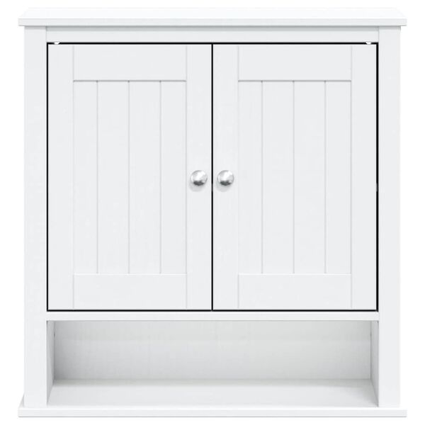 vidaXL Mobile Bagno a Muro BERG Bianco 69,5x27x71,5cm Legno Massello