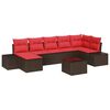 vidaXL Set Divano da Giardino con cuscino 8 pcs Marrone polyrattan