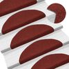 vidaXL Tappetini per scale autoadesivi 30 pz 56x17x3 cm Bordeaux Rosso Semicircolari