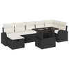 vidaXL Set Divano da Giardino 8 pz Nero polyrattan