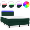vidaXL Letto a Molle con Materasso e LED Verde Scuro 120x210 cm Velluto