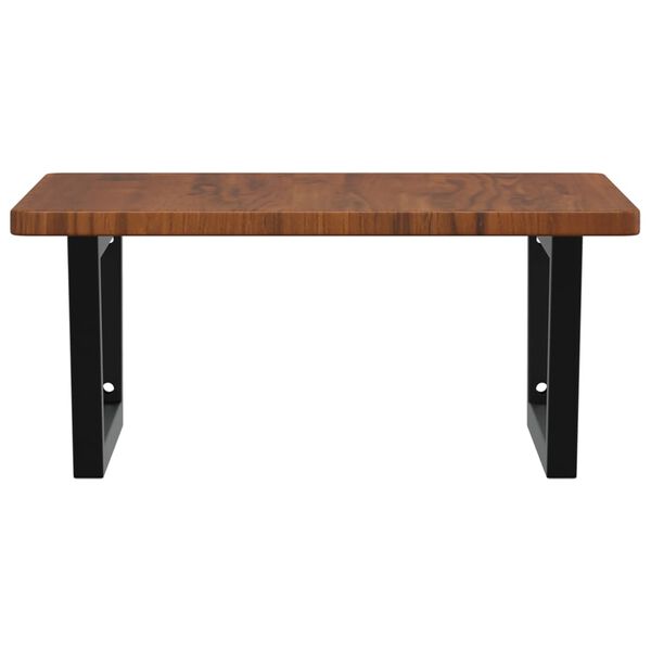 vidaXL Ripiano a Parete per Lavabo in Acciaio e Massello di Rovere