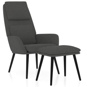vidaXL Poltrona Relax con Poggiapiedi Grigio Scuro in Tessuto