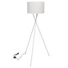 vidaXL Lampada da Pavimento con Supporto Bianca 139 cm