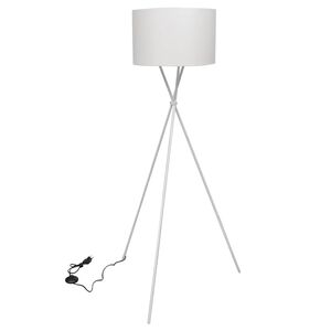 vidaXL Lampada da Pavimento con Supporto Bianca 139 cm