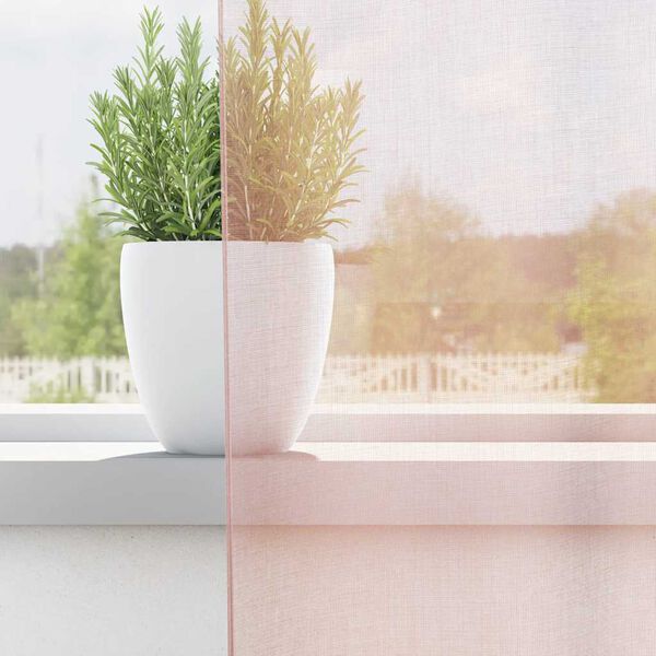 vidaXL Tende in Voile con Tasche per Aste 2 pz Rosa Chiaro