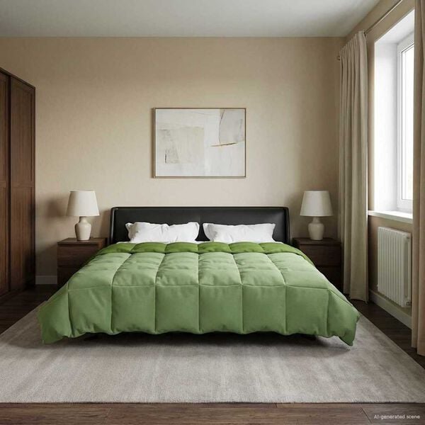 vidaXL Duvet Estivo Trapuntato Verde 220 x 260 cm Microfibra