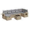 vidaXL Set Divano da Giardino 8 pz con Cuscini Beige in Polyrattan