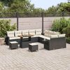 vidaXL Set Divano da Giardino con cuscino 13 pcs Nero polyrattan