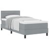vidaXL Letto a molle con materasso Grigio chiaro 90 x 190 cm Tessuto