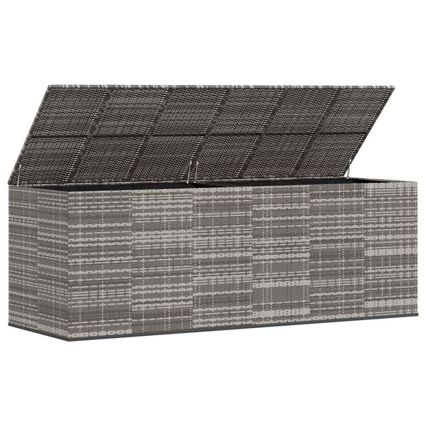 vidaXL Contenitore da Giardino in Rattan PE 291x100,5x104 cm Grigio