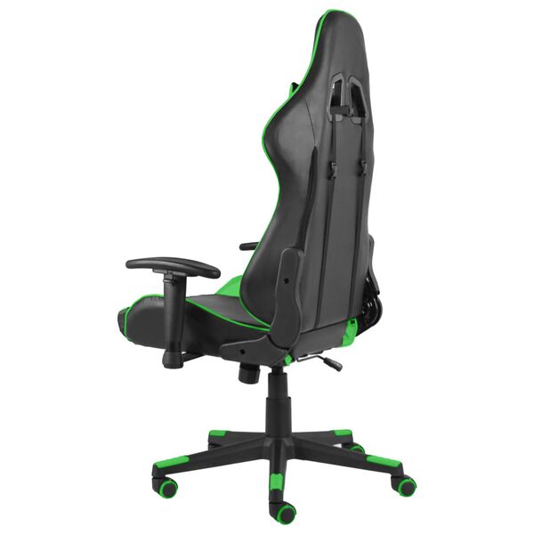 vidaXL Sedia da Gaming Girevole Verde in PVC