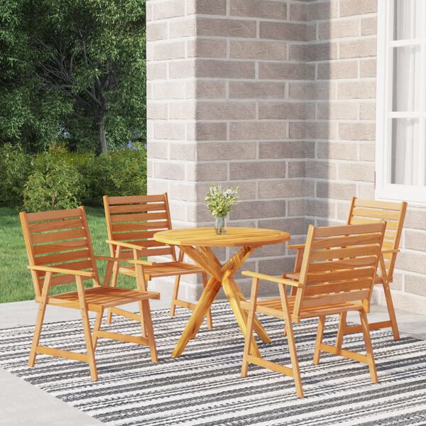 vidaXL Set Mobili da Pranzo per Giardino 5 pz Legno Massello di Acacia
