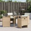 vidaXL Sedie da Giardino con Cuscini 4 pz Beige in Polyrattan
