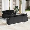 vidaXL Set Divano da Giardino 8 pcs Nero Polyrattan, Acciaio e Vetro