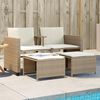 vidaXL Divano Giardino 2 Posti con Tavolo e Sgabelli Beige Polyrattan