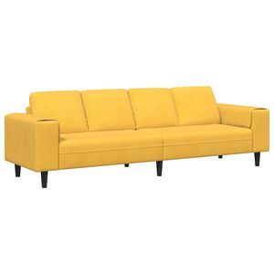vidaXL Divano Giallo Chiaro 250 x 77 x 76 cm Tessuto in Cords