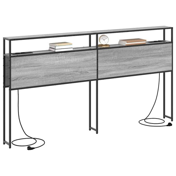 vidaXL Testata contenitore Grigio sonoma 180 cm Legno multistrato