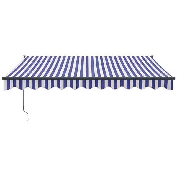 vidaXL Tenda Sole Retrattile Blu e Bianca 3,5x2,5m Tessuto e Alluminio