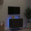 vidaXL Mobile TV a Parete con Luci LED Nero 60x35x41 cm