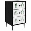 vidaXL Armadio da Notte HANAU Rovere Nero 36 x 33 x 61 cm
