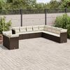 vidaXL Set Divani da Giardino 11 pz con Cuscini Polyrattan Marrone