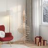 vidaXL Albero di Natale Decorativo in Legno 180 cm Legno Massello Pino
