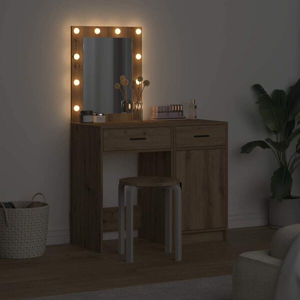 vidaXL Tavolo da Trucco con cassetto 2 pcs Marrone 50 x 41 x 135 cm