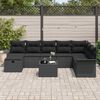 vidaXL Set Divano da Giardino con cuscino 9 pcs Nero polyrattan