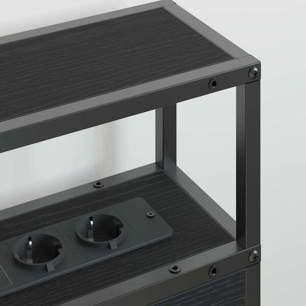 vidaXL Testata contenitore Rovere nero 200 cm Legno multistrato