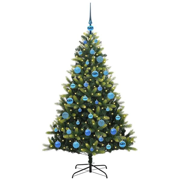 vidaXL Albero di Natale Artificiale Pieghevole 150 LED Verde 150 cm