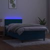 vidaXL Letto a Molle con Materasso e LED Blu Scuro 80x200cm in Velluto
