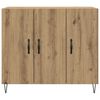 vidaXL Credenza Rovere artigianale 90 x 32,5 x 80 cm Legno multistrato