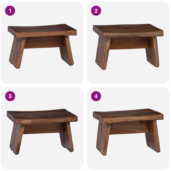 vidaXL Pouf Naturale 29 x 20 x 17 cm Legno di Mogano