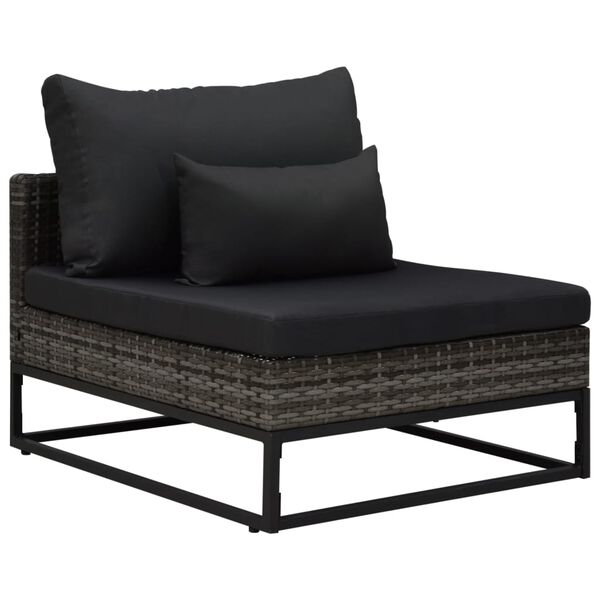 vidaXL Set Divani da Giardino 4 pz con Cuscini in Polyrattan Grigio