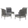 vidaXL Set Divani da Giardino 4 pz con Cuscini in Polyrattan Grigio