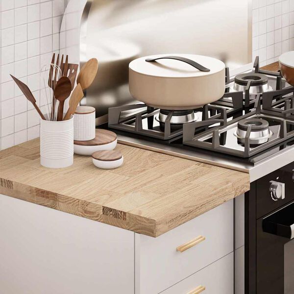 vidaXL Piano di Lavoro Cucina 40x63,5x4 cm Legno Massello Rovere