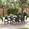 vidaXL Set da Pranzo per Giardino con cuscino 7 pcs Nero polyrattan