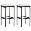 vidaXL Sgabelli da Bar con Cuscini 2 pz Neri in Polyrattan