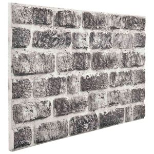 vidaXL Pannelli da parete 10 pz 100 x 50 cm Grigio Scuro e Bianco