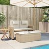 vidaXL Panca Reclinabile da Giardino con Cuscini Beige in Polyrattan