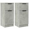 vidaXL Credenze 2 pz Grigio Cemento 30x30x70 cm in Legno Multistrato