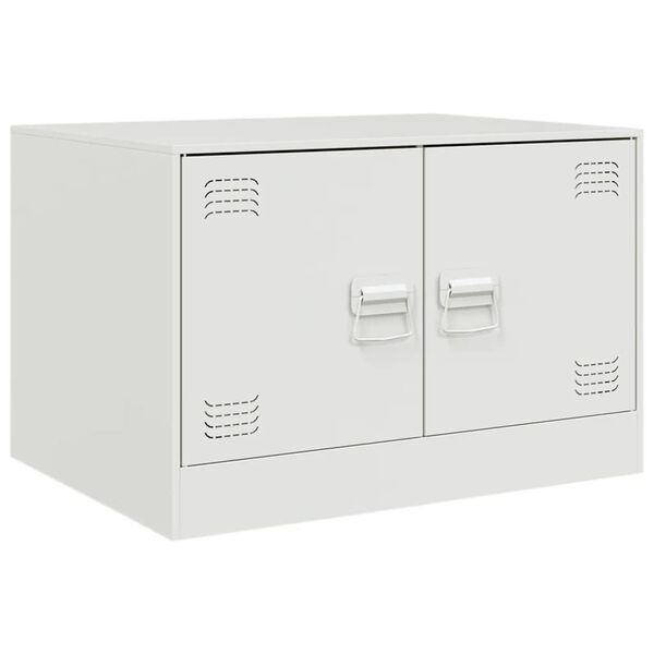 vidaXL Tavolino da Salotto Bianco 67x50x44 cm in Acciaio