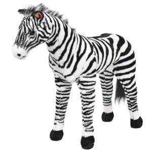 vidaXL Zebra in Peluche in Piedi Nera e Bianca XXL,  vidaXL Zebra in Peluche in Piedi Nera e Bianca XXL