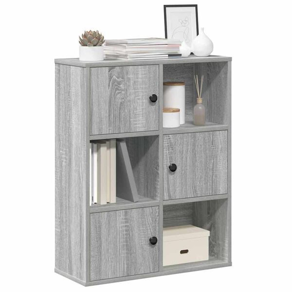 vidaXL Libreria Grigio Sonoma 60x24x76,5 cm in Legno Multistrato