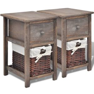vidaXL Comodino da Notte Set 2 pz in Legno Marrone
