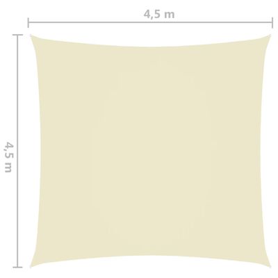 vidaXL Parasole a Vela in Tela Oxford Quadrato 4,5x4,5 m Crema