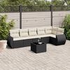 vidaXL Set Divani da Giardino con Cuscini 7pz Nero Polyrattan